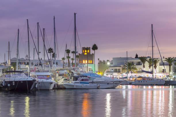 istock Port El Kantaoui harbor blue hour view 1182129610