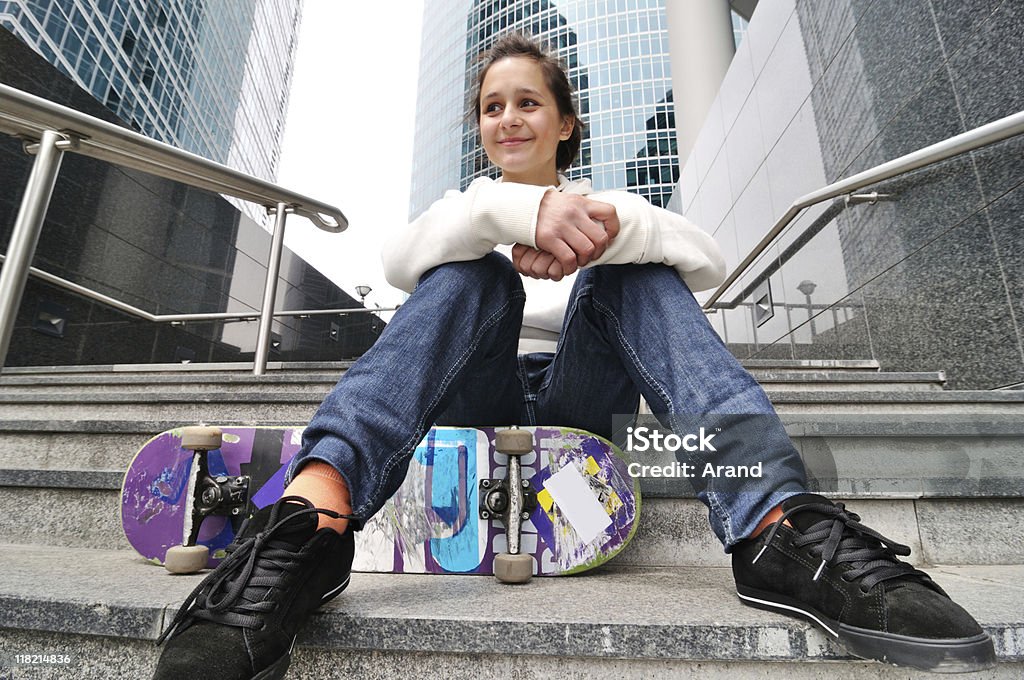 Menina de skateboarding - Royalty-free Adolescente Foto de stock