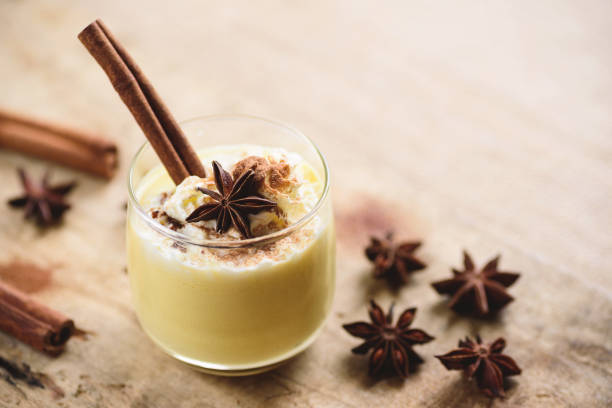 istock Eggnog with cinnamon and star anise 1182149217