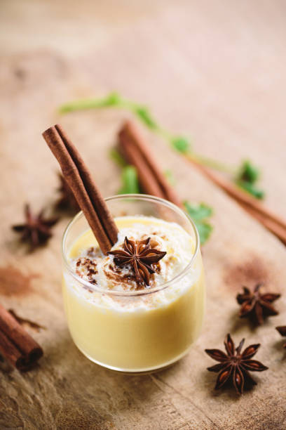 istock Eggnog with cinnamon and star anise 1182149223