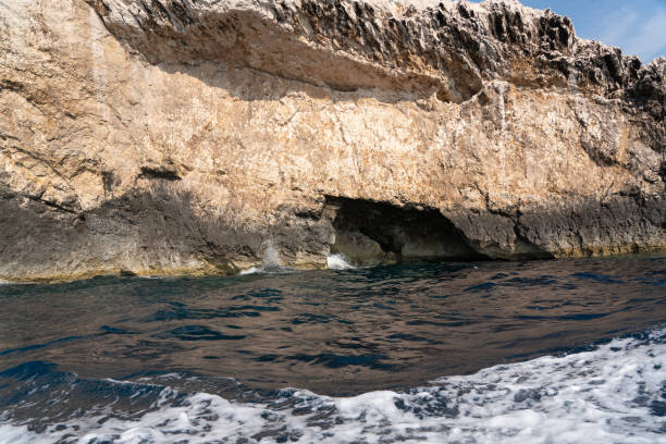 Blue cave in Croatia. Summer 2019