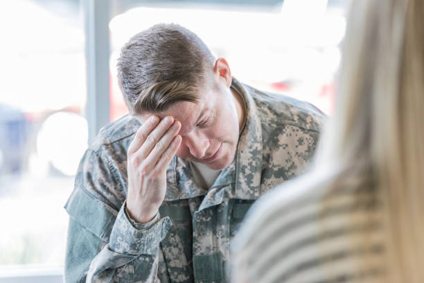 istock Upset veteran man in therapy session 1182151563