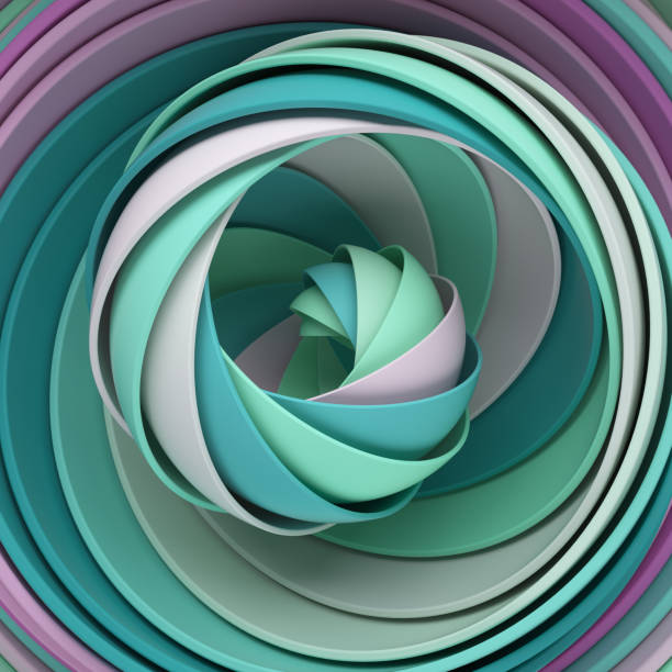 istock A lot of semispheres cloned into spiral form with light twist. 1182177822