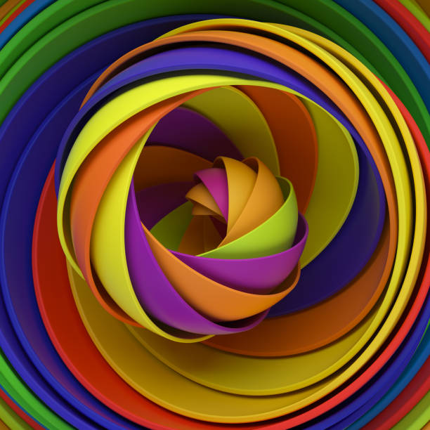 istock A lot of semispheres cloned into spiral form with light twist. 1182177832