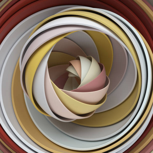istock A lot of semispheres cloned into spiral form with light twist. 1182177838