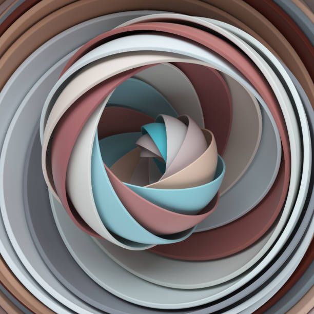 istock A lot of semispheres cloned into spiral form with light twist. 1182177842