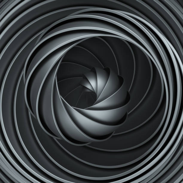 istock A lot of semispheres cloned into spiral form with light twist. 1182177850