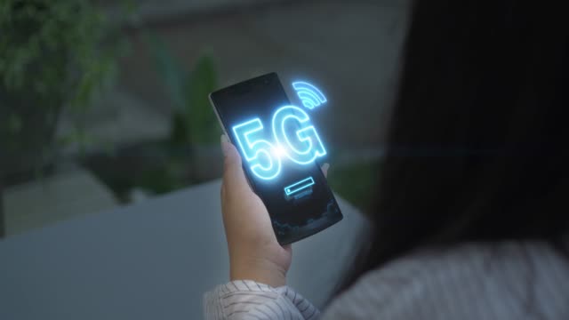 5G mobile network on smartphone. Wireless network