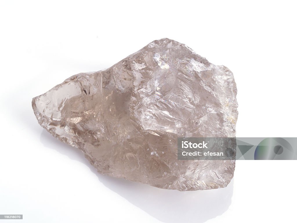 Smokey Rose quartz on a white background  Smoky Quartz. Brown Stock Photo