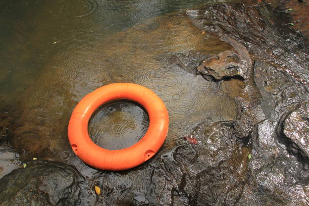 istock A rubber ring to save lives in the river 1182182697