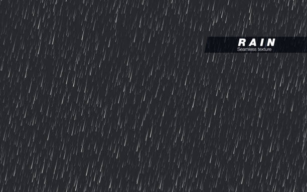 シームレスな降雨テクスチャ。雨が降る暗い背景で分離されたベクトル - water drop liquid falling water点のイラスト素材／クリップアート素材／マンガ素材／アイコン素材