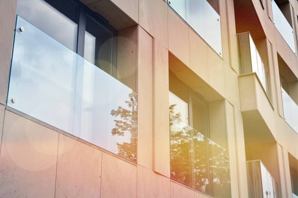 istock Modern apartment buildings on a sunny day with a blue sky. 1182185079