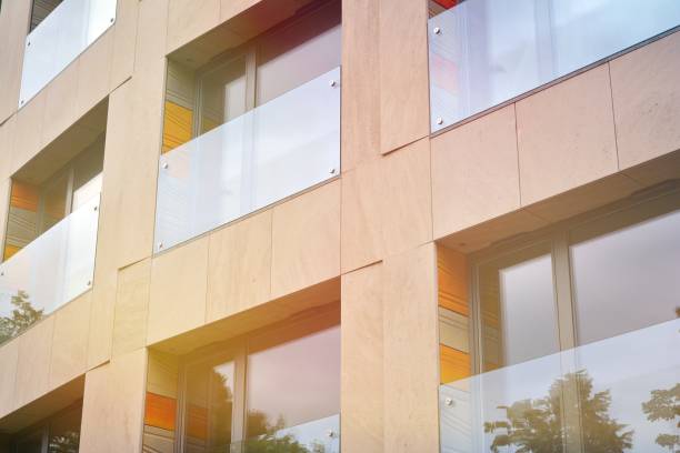 istock Modern apartment buildings on a sunny day with a blue sky. 1182185252