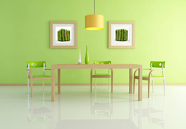 istock contemporary green dining room 118218534