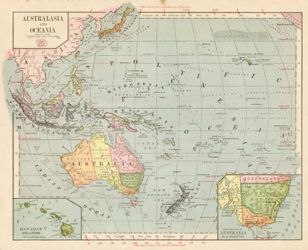 istock Map of Oceania Australia 1899 1182188586