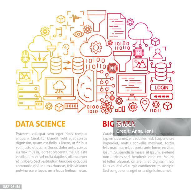 Data Science Line Template Stock Illustration - Download Image Now ...