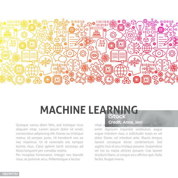 Machine Learning Line Design Template Stock Illustration - Download ...