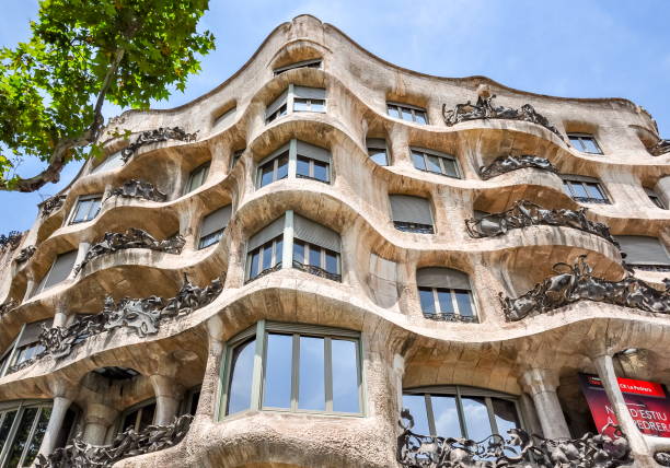 Casa Mila house by Antonio Gaudi, Barcelona, Spain Barcelona, Spain - June 2018: Casa Mila house by Antonio Gaudi casa stock pictures, royalty-free photos & images