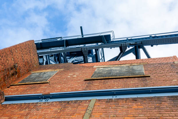 istock Barnsley main, freshly painted winding gear. 1182201609