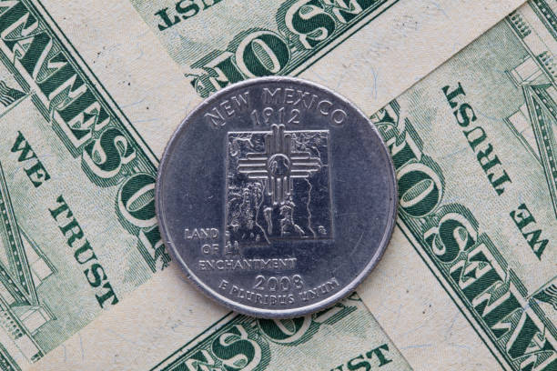 istock A quarter of New Mexico on US dollar bills. 1182202712