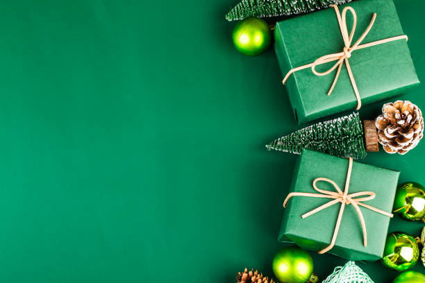 istock Christmas background with gift boxes,  Preparation for holidays. Top view with copy space. 1182204766