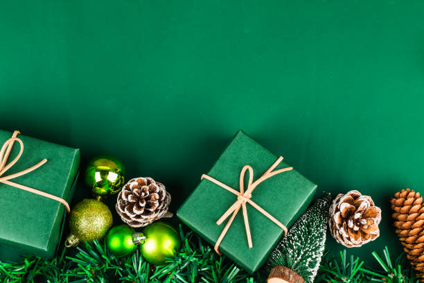 istock Christmas background with gift boxes,  Preparation for holidays. Top view with copy space. 1182204928