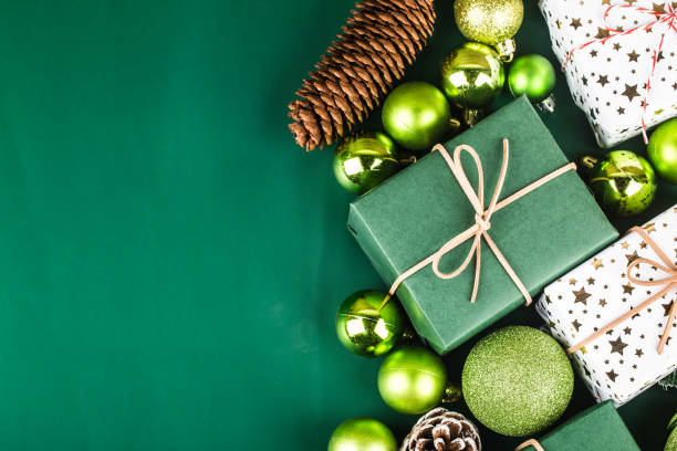 istock Christmas background with gift boxes,  Preparation for holidays. Top view with copy space. 1182205126