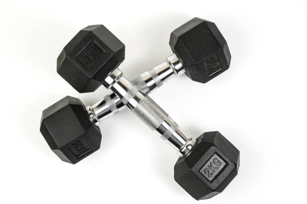 istock sports dumbbells with black rubber handle on white isolated background 1182211028