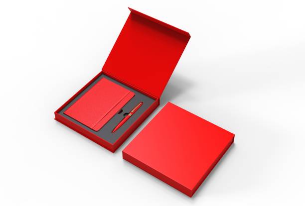 istock Blank dairy and pen set for branding and mock up. 3d render illustration. 1182211178