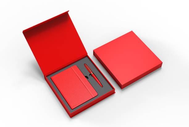 istock Blank dairy and pen set for branding and mock up. 3d render illustration. 1182211243