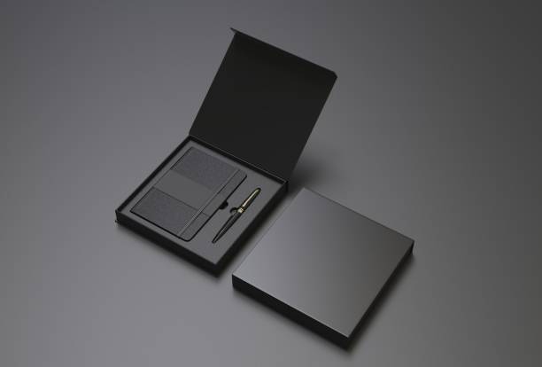 istock Blank dairy and pen set for branding and mock up. 3d render illustration. 1182211285