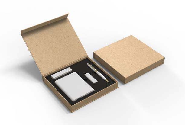 istock Tech gift set paper hard box for branding. 3d render illustration. 1182212301