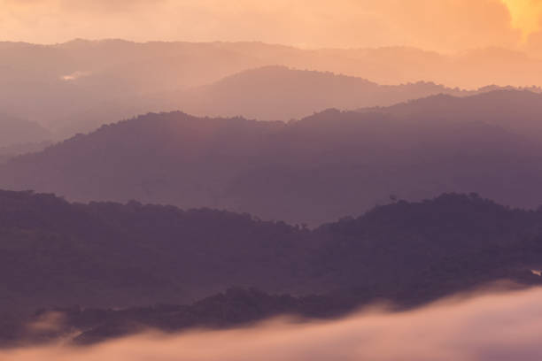 istock Mountains and fog, Soft focus for the background 1182212686