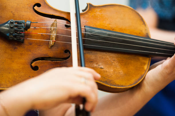 istock Violinist playing violin close up 1182213673