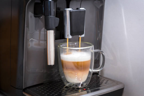 istock Freshly brewed coffee from the coffee machine 1182214656