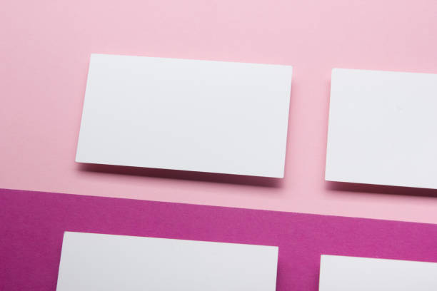 istock Business cards blank. Mockup on color background. Flat Lay. copy space for text 1182220032