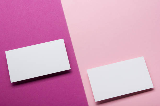 istock Business cards blank. Mockup on color background. Flat Lay. copy space for text 1182220139