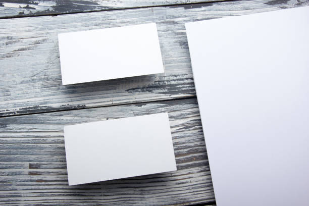 istock Business cards blank. Mockup on color background. Flat Lay. copy space for text 1182221467