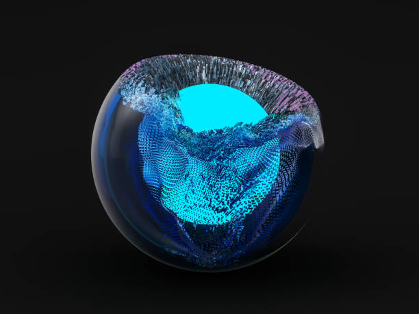 istock Abstract background with glass and glowing core. 3D 1182223799