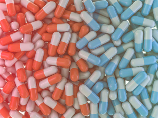 istock Many colorful pills abstract background. 3D 1182223910