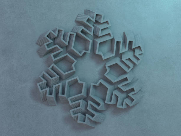 istock Texture gray wall with different stripes in the form of snowflakes. 3D 1182223997