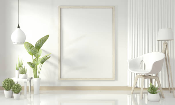 istock White modern living room mock up interior design.3D rendering 1182225987