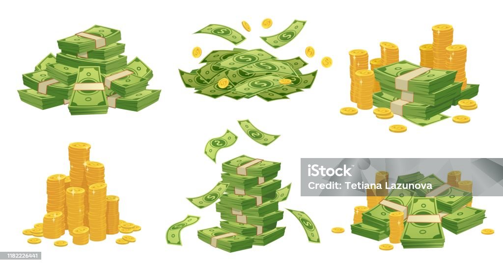 Ilustración de Dinero De Dibujos Animados Y Monedas Pila De Billetes De Dólar Verde Moneda Dorada Y Rico Conjunto De Ilustraciones Vectoriales y más Vectores Libres de Derechos de Dinero - iStock Ilustración de Dinero De Dibujos Animados Y Monedas Pila De Billetes De Dólar Verde Moneda Dorada Y Rico Conjunto De Ilustraciones Vectoriales y más Vectores Libres de Derechos de Dinero - iStock