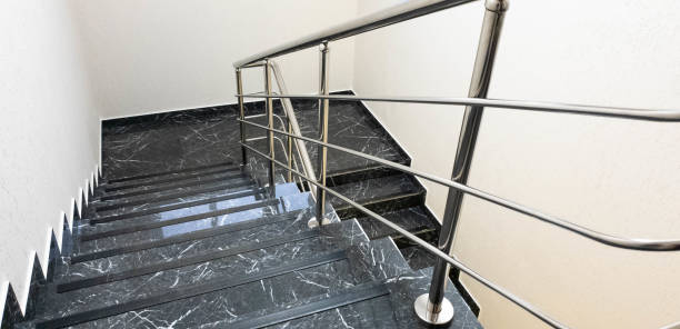 istock Staircase in the office. Staircase. Railing stairs. Staircase between floors. 1182226590