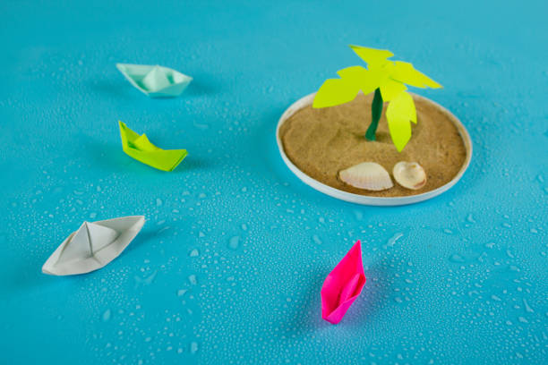 istock Tropical island. Top view 1182227227