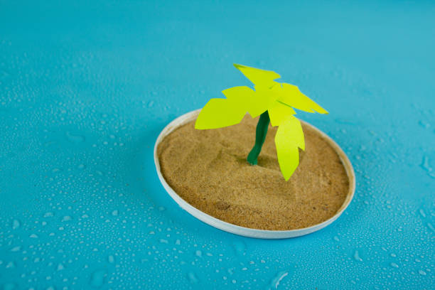 istock Tropical island. Top view 1182227275