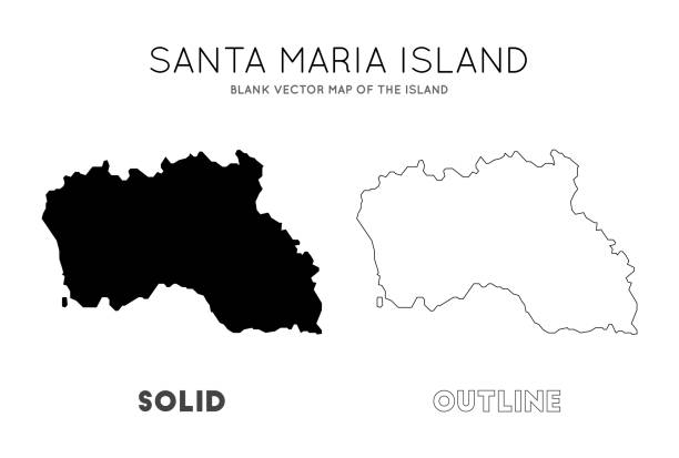 ilustrações de stock, clip art, desenhos animados e ícones de santa maria island map. - natal lisboa