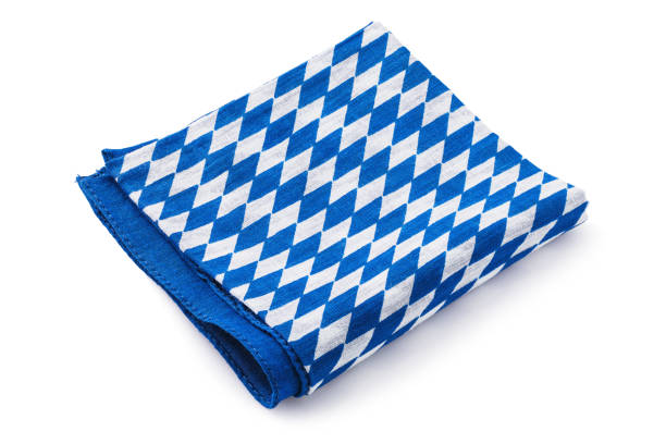 Folded bavarian napkin isolated on white background. Photo taken by stacking method
