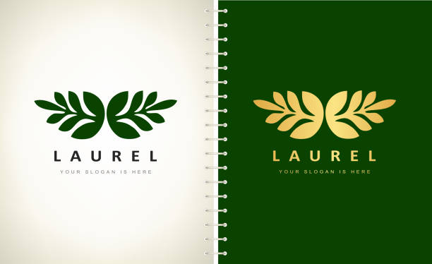 olive wreath vector. Gold Design illustration. olive wreath vector. Gold Design illustration. tree crown stock illustrations