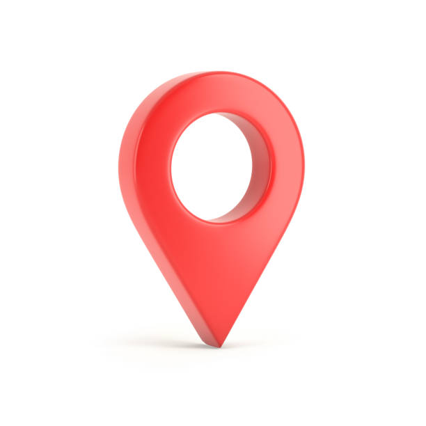 Red map pointer isolated on white background 3d illustration famous place stock pictures, royalty-free photos & images